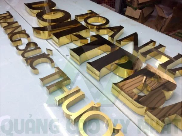 chữ inox vàng gương