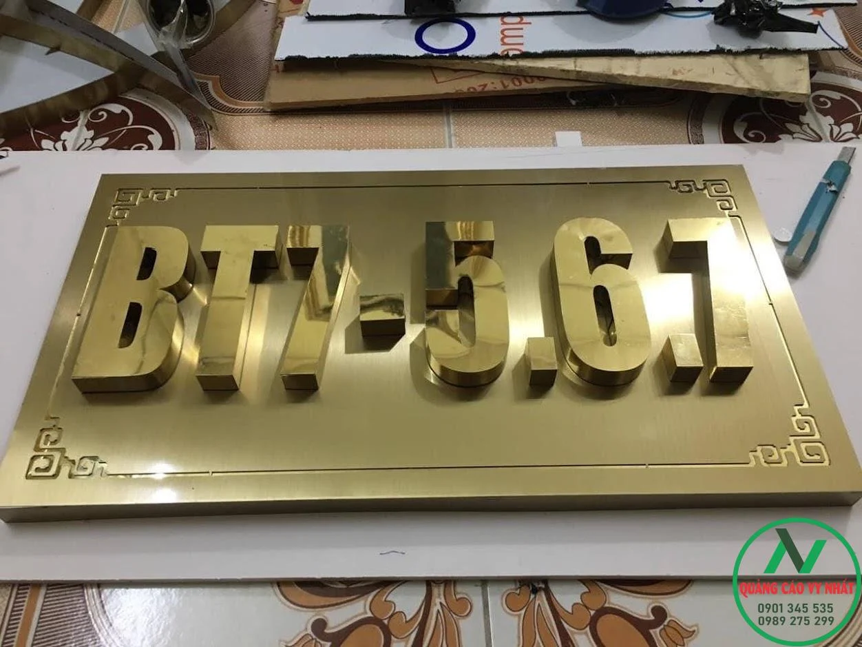 BẢNG SỐ NHÀ LẤY LIỀN 4 bảng inox nổi