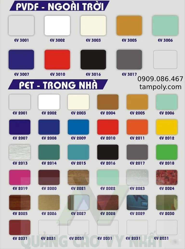bảng màu alu 2