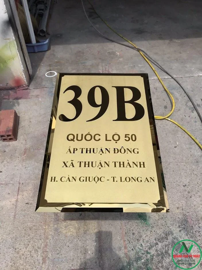 BẢNG SỐ NHÀ LẤY LIỀN 5 bảng số nhà inox vàng