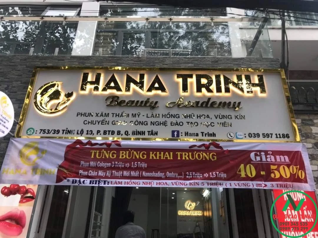 chữ nổi inox đèn hắc chân