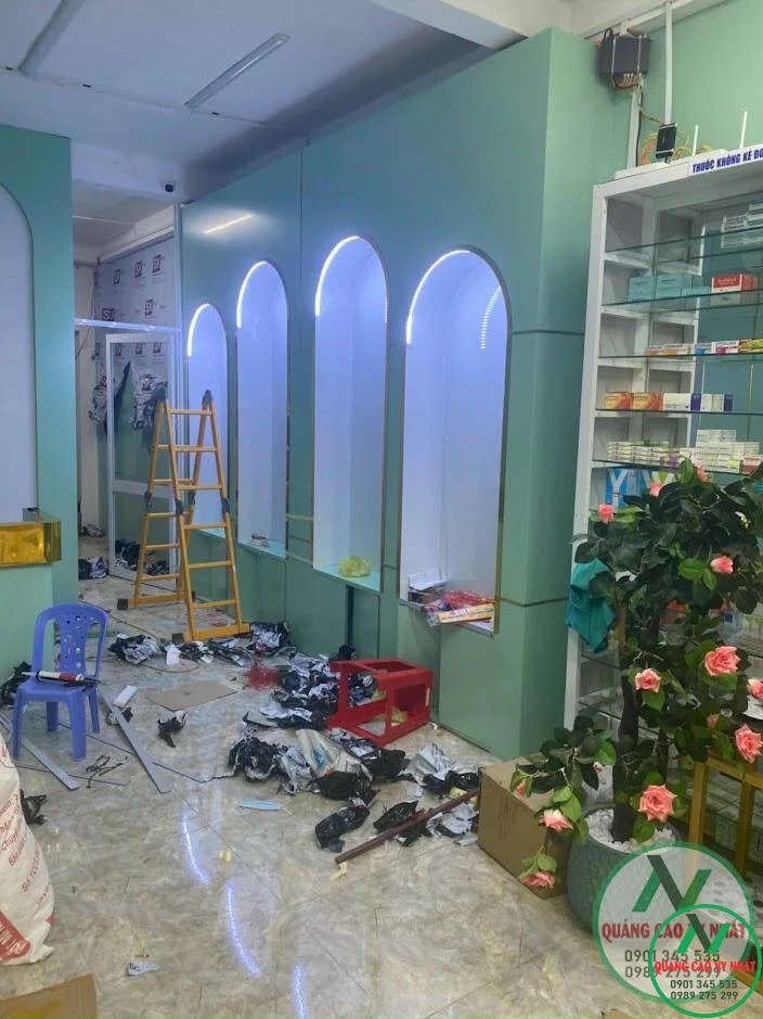 BẢNG HIỆU SHOP MỸ PHẨM ĐẸP NHẤT 13 kệ shop mỹ phẩm