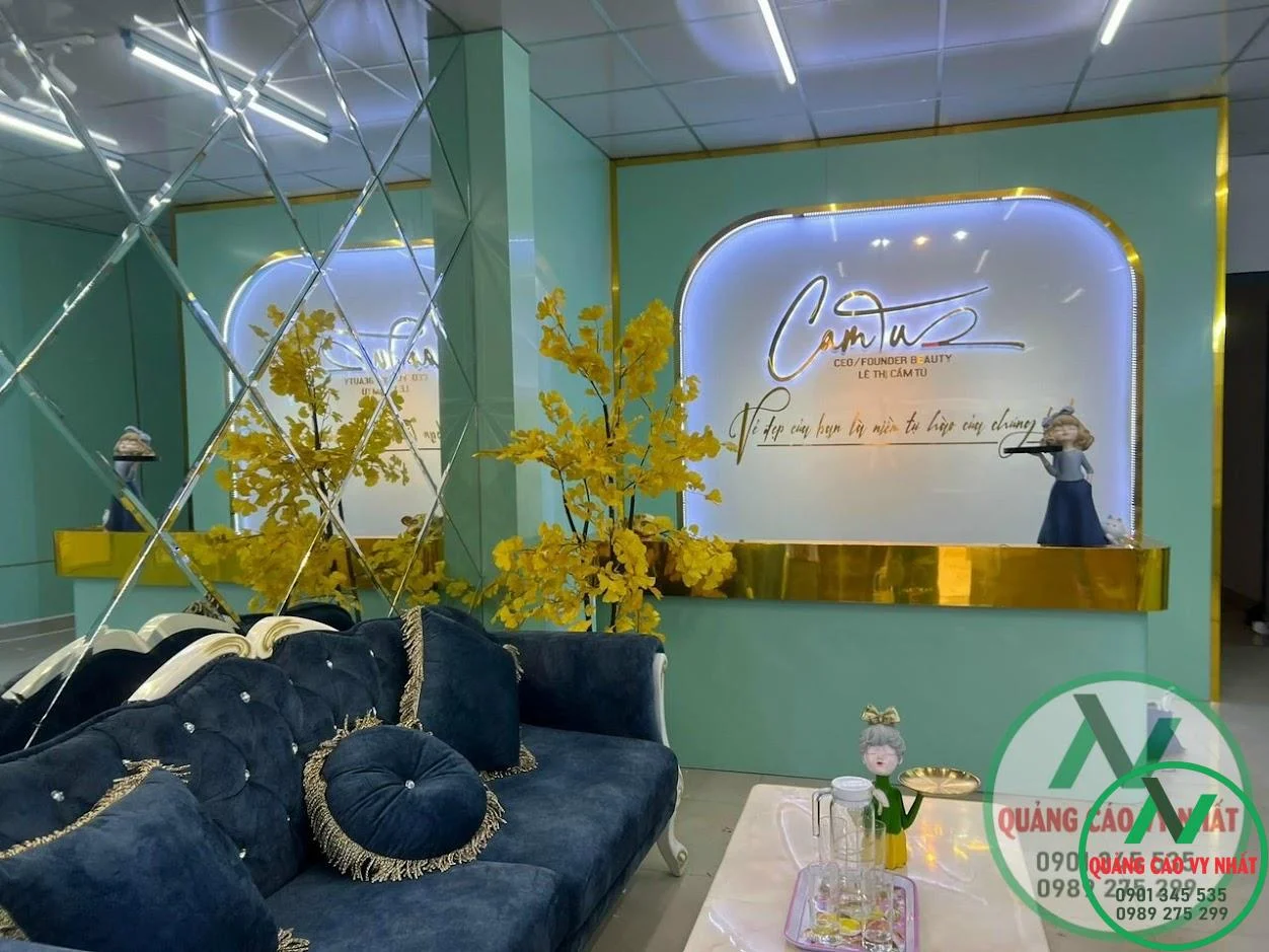 BẢNG HIỆU SHOP MỸ PHẨM ĐẸP NHẤT 10 làm backrop shop mỹ phẩm