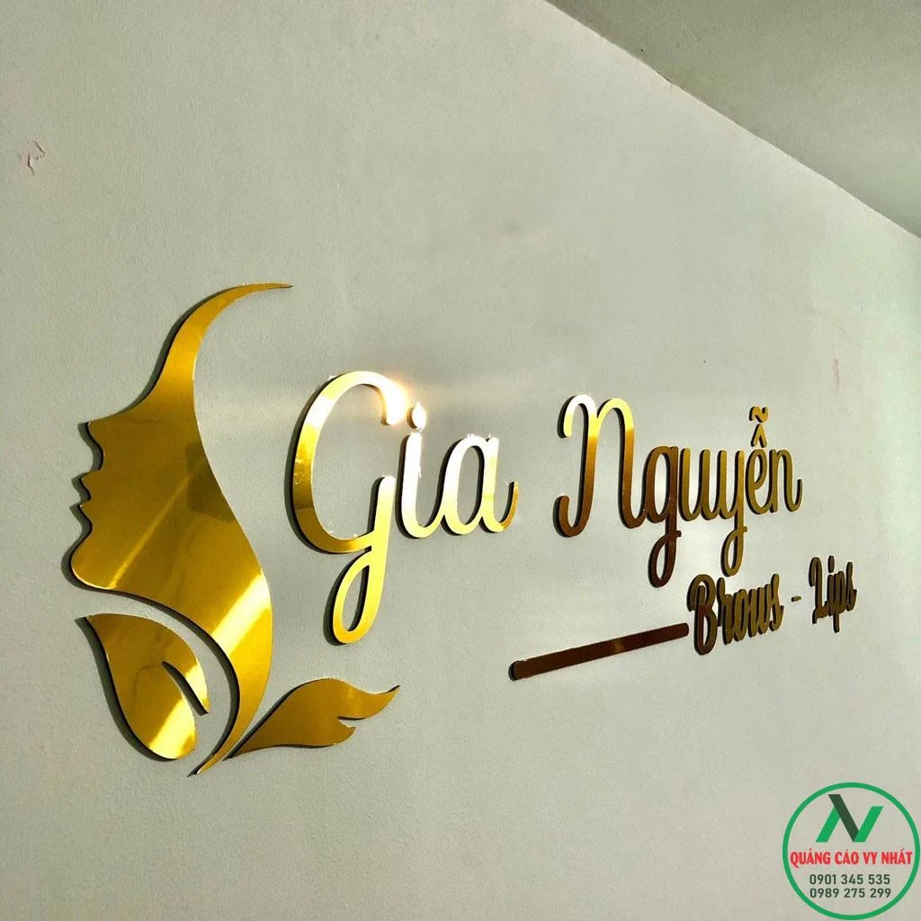 logo alu vàng gương