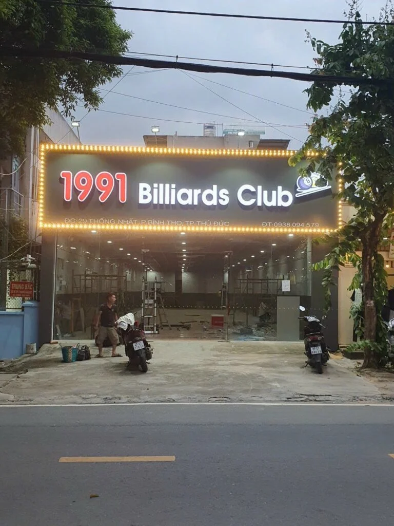 làm bảng hiệu quán bida. Gia công chữ nổi
