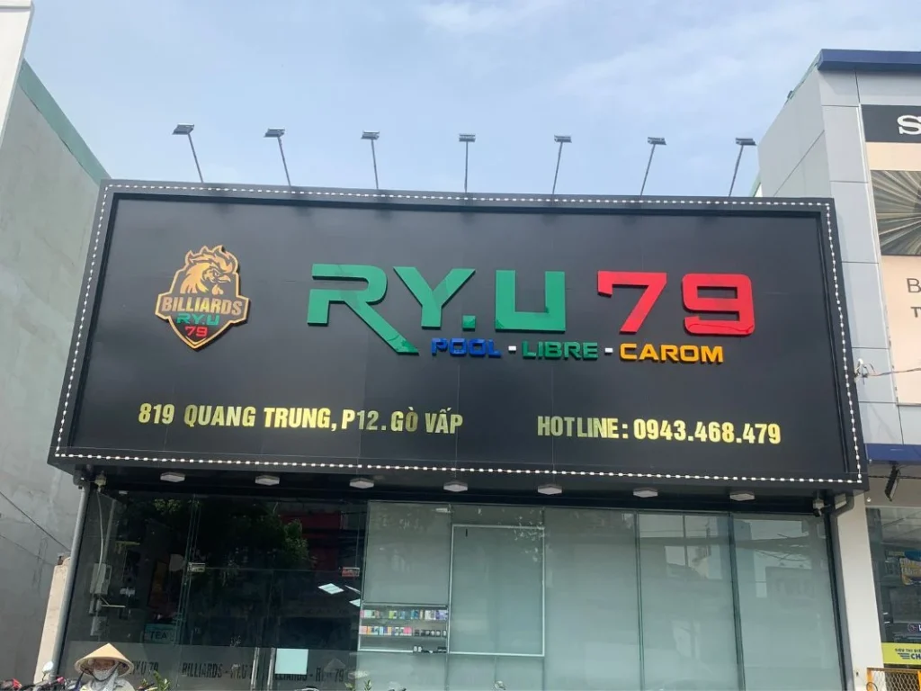 bảng hiệu quán bida đẹp, gia công chữ nổi