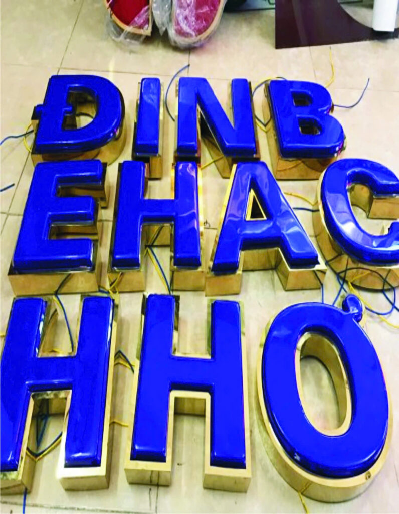 CHU INOX MAT MICA ACRYLIC HUT NOI Gia cong chu noi 2